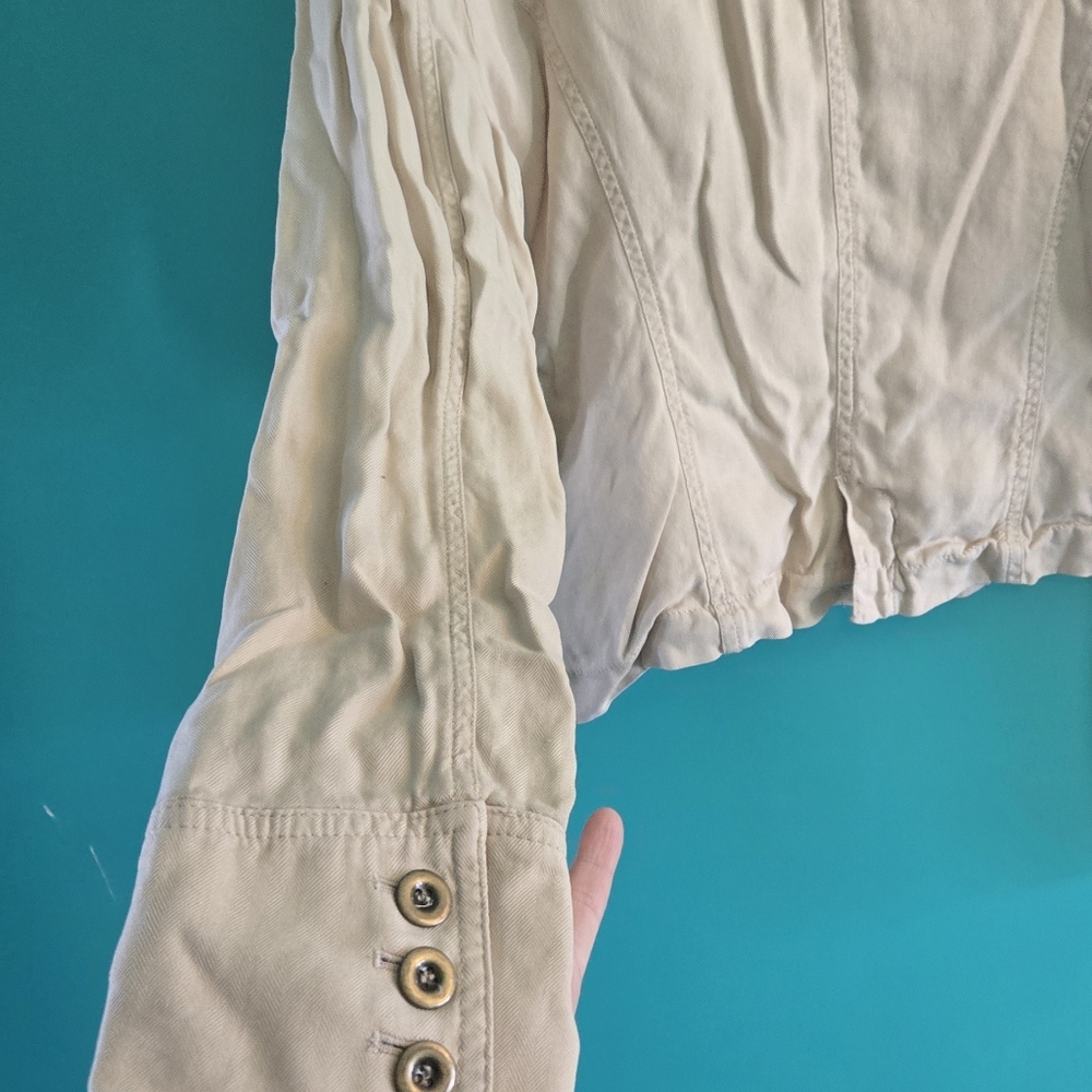 Vintage Womens Jacket Express Design Studio Button Down Beige Large - Picture 10 of 14